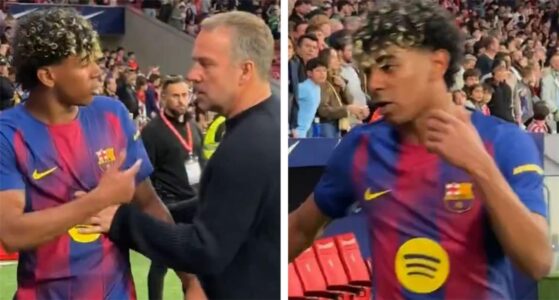 لامين يامال يغادر الملعب غاضباً في مباراة برشلونة وأتلتيكو مدريد بالدوري الإسباني